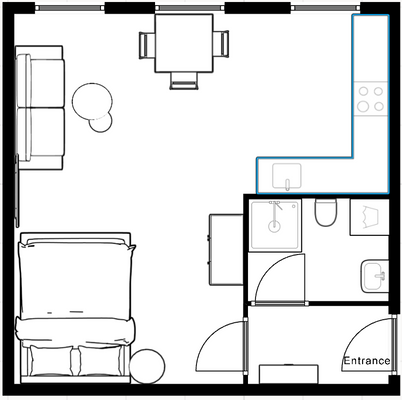 Gleimstraße 24, WE 10 - Möblierter Grundriss
