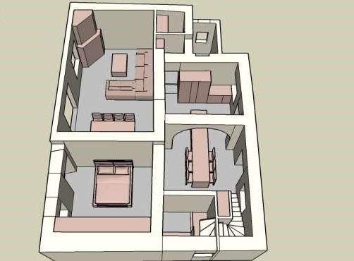 Kreta, Exantis: Unvollendetes, teilweise renoviertes Haus zum Verkauf in der Nähe von Bali