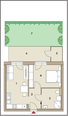 40m² Grundrissplan Top 2, 6, 10