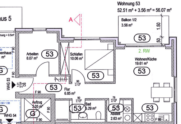 Grundriss WE 53 Sägewerk 3