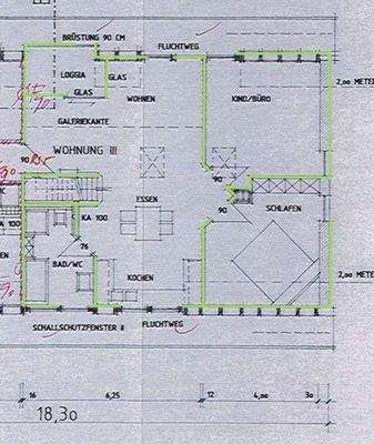 Grundriss Wohnung Nr 11 grün