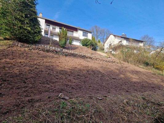 Blick von hinten den Hang hinauf