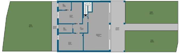 Grundriss Wohnung mit Garten
