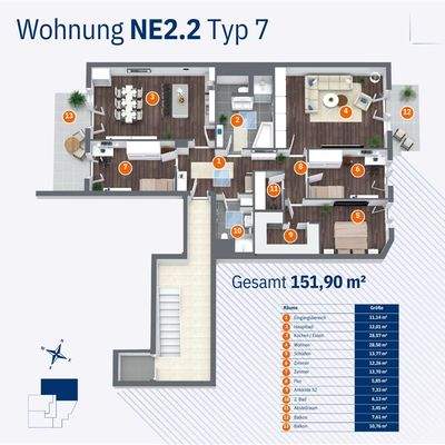 Wohnung NE2.2 - Typ 7