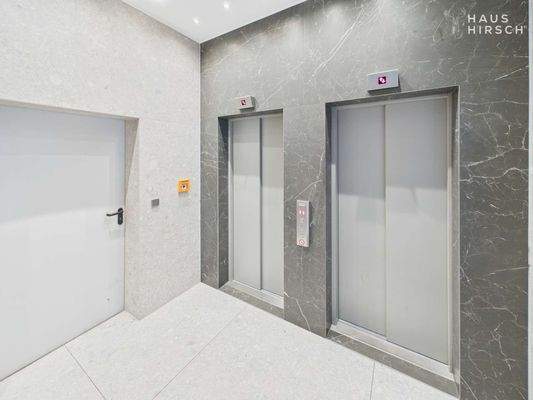 Eingangsbereich mit 2 Aufzügen.