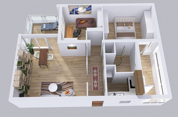 3D Grundriss Koenigsallee 35C mit Möbel (2)