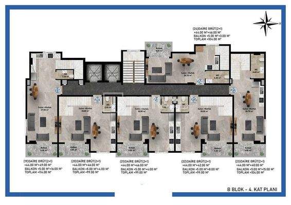 Sea-View Apartments in a Social Compound in Mahmutlar Alanya