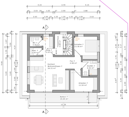 Grundrissplan Penthouse