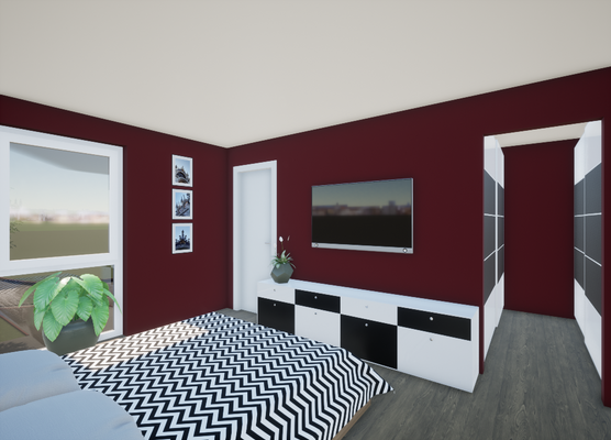 Schlafen (Visualisierung, Wohnbeispiel)