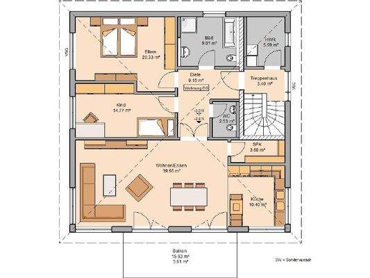Grundriss Obergeschoss