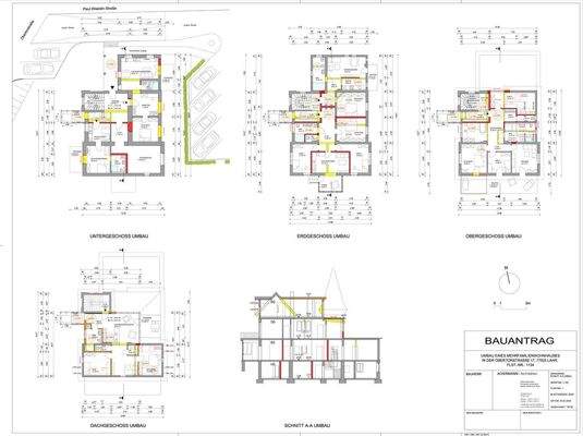 Grundrisse und Schnitt Projekt