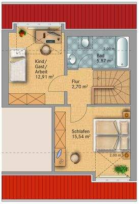 Grundriss Wohnung - DG