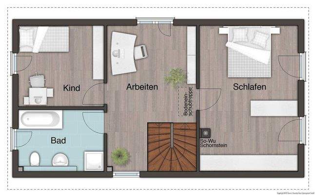 Auch mit zusätzlichem Zimmer möglich