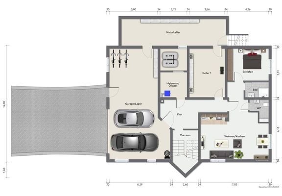 Grundriss-UG mit Einliegerwohnung