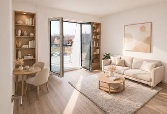 Wohnzimmer mit Balkon