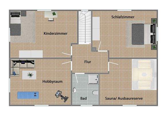 Grundriss Obergeschoss (nicht maßstabsgetreu)