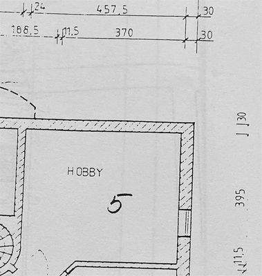 Grundriss vom Keller 4,95 x 3,95 = 19,55 m²