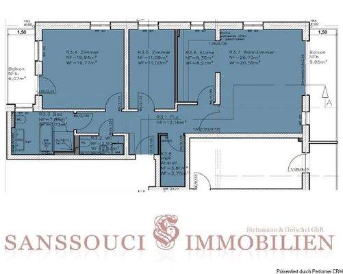 Grundriss 1OG 100 qm