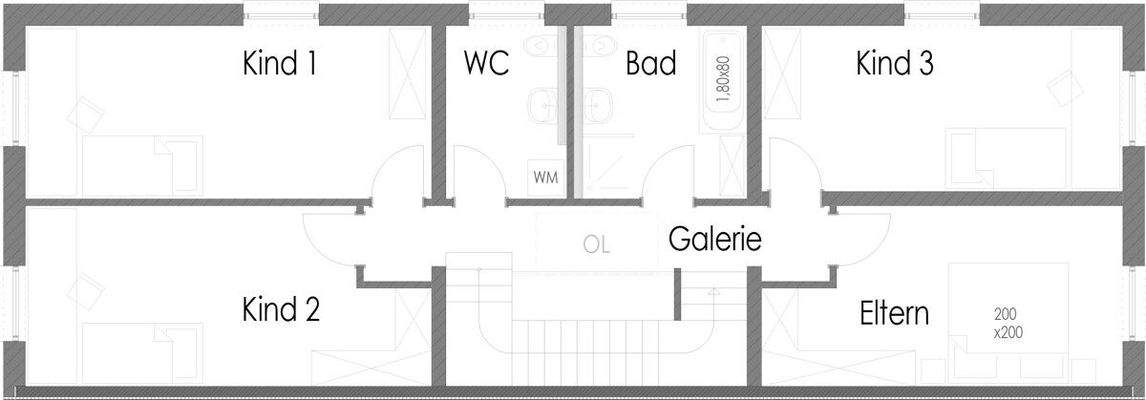 Grundriss-Vorschlag Obergeschoss DHH2