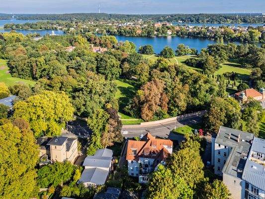 Aerial view of the Neuer Garten park