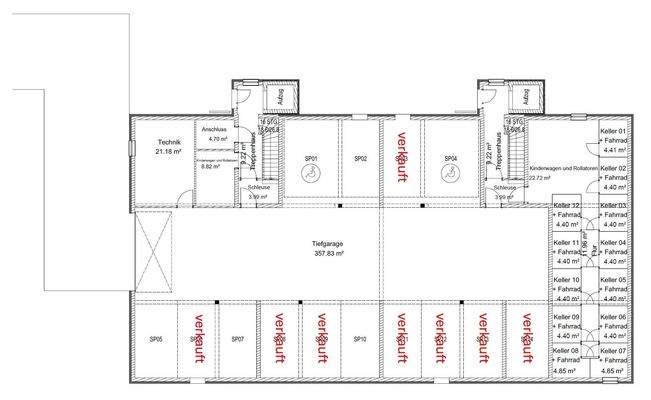 Grundriss Tiefgarage