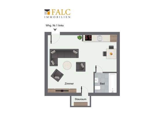 Grundriss Whg. unten Expo