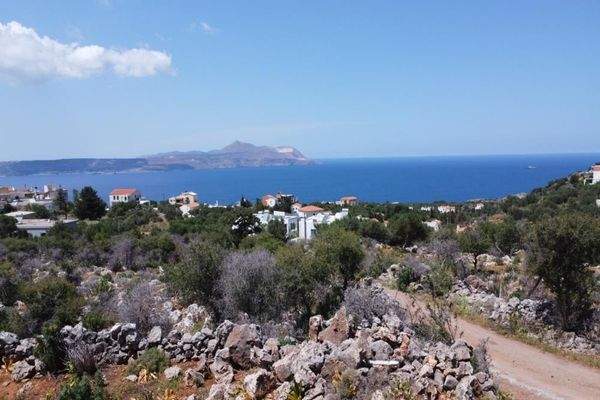 Kreta, Kokkino Chorio: Grundstück mit unverbautem Meerblick zu verkaufen