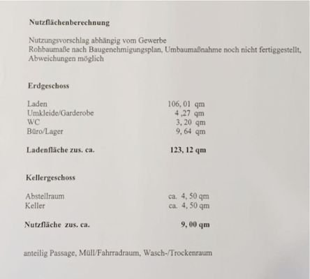 Nutzflächenberechnung