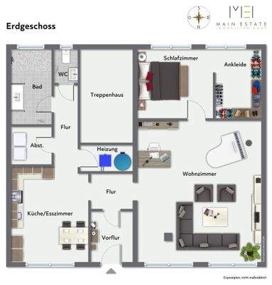  Grundriss mit Beispielmöblierung