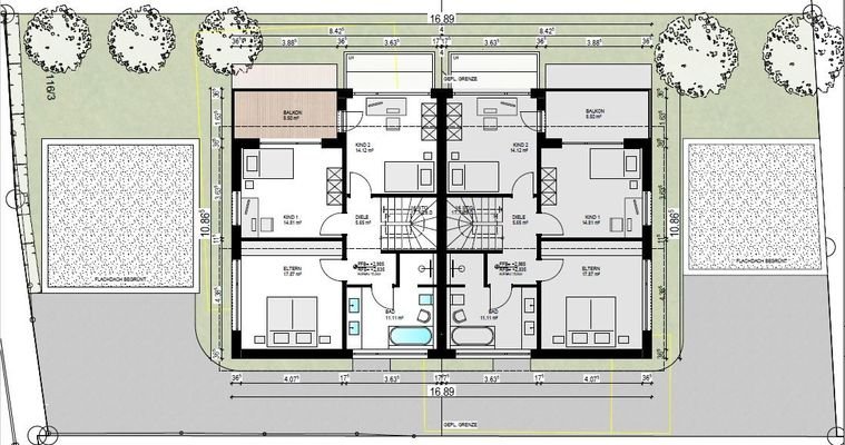 Grundriss DG Doppelhaus