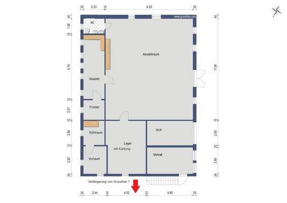 Grundriss 2 Lagerräume, Kühlräume (Darstellung & Maßangaben sind ohne Gewähr)