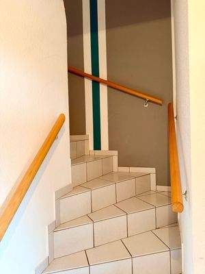 Treppe zum oberen Wohnbereich
