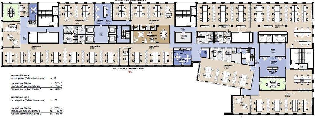 Variante Gruppenbüros Raster Bestand