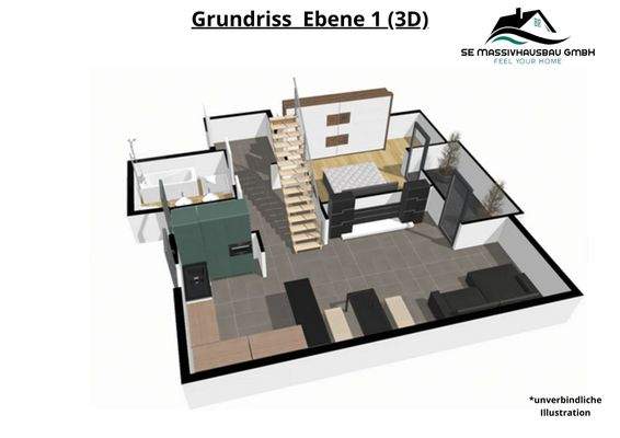 Grundriss Ebene 1 (3D)