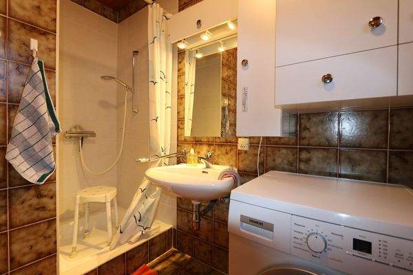 Bad mit Dusche und Waschmaschinenanschluss im EG