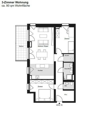 3-Zi, BT 2 Whg. 29, I.OG