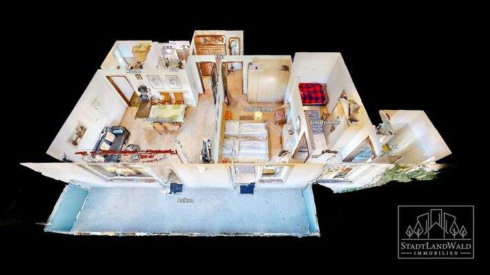 Schematischer Grundriss - 3D