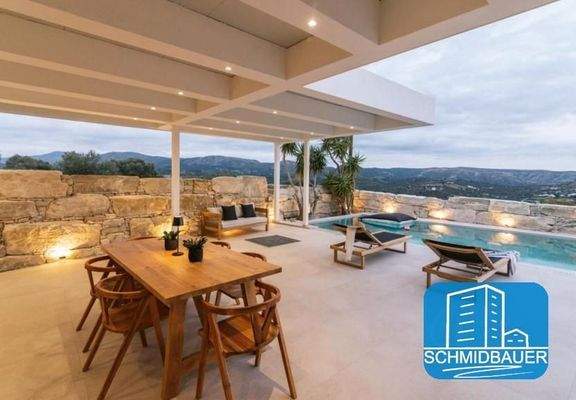 Kreta, Kamilari: Luxusvilla mit herrlicher Aussicht in traumhafter Lage zu verkaufen
