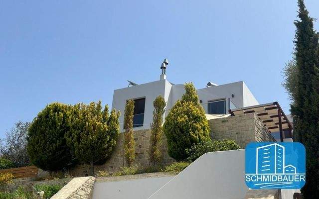 Kreta, Listaros: Modern gebaute Villa mit herrlichem Meerblick