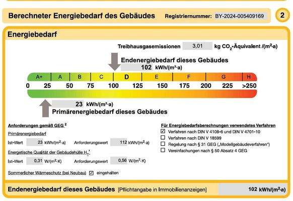 Auszug Energieausweis