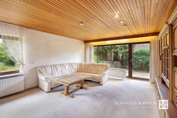 Vom Wohnzimmer gehts direkt auf die Terrasse