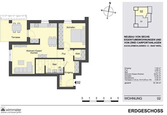 Wohnung 2 - Größe ca. 67,04 qm