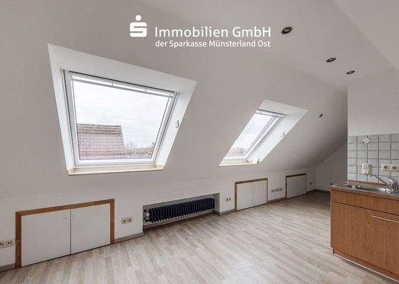 Wohnküche im Spitzgeschoss