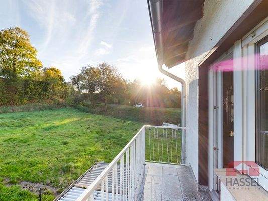 Balkon mit Blick Richtung Garten 