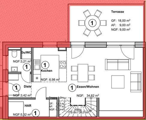 Grundriss Erdgeschoss Haus 1 