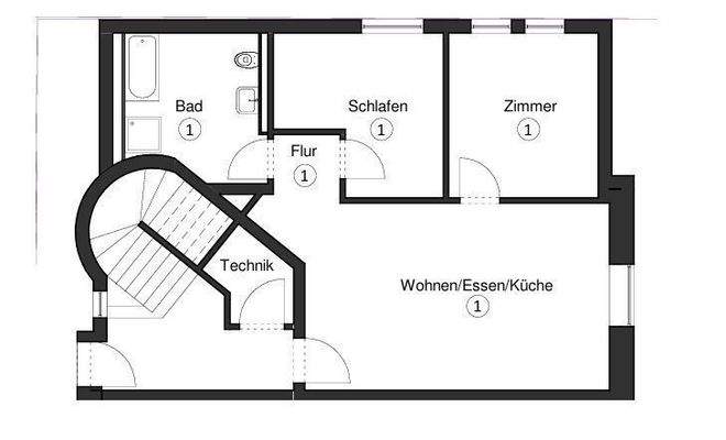 Grundriss 1.EG hinten