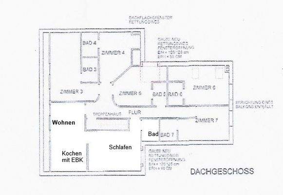 Grundrisszeichnung Dachgeschoss