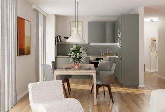 Die offene Wohnküche lädt zum gemeinsamen Kochen e