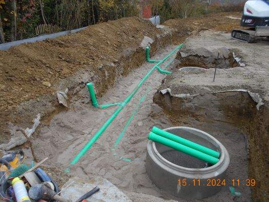 Schmutzwasserkanal mit Schächten