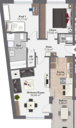 GerÃ¤umige 3-Zimmer-Neubauwohnung im Wunderburgviertel